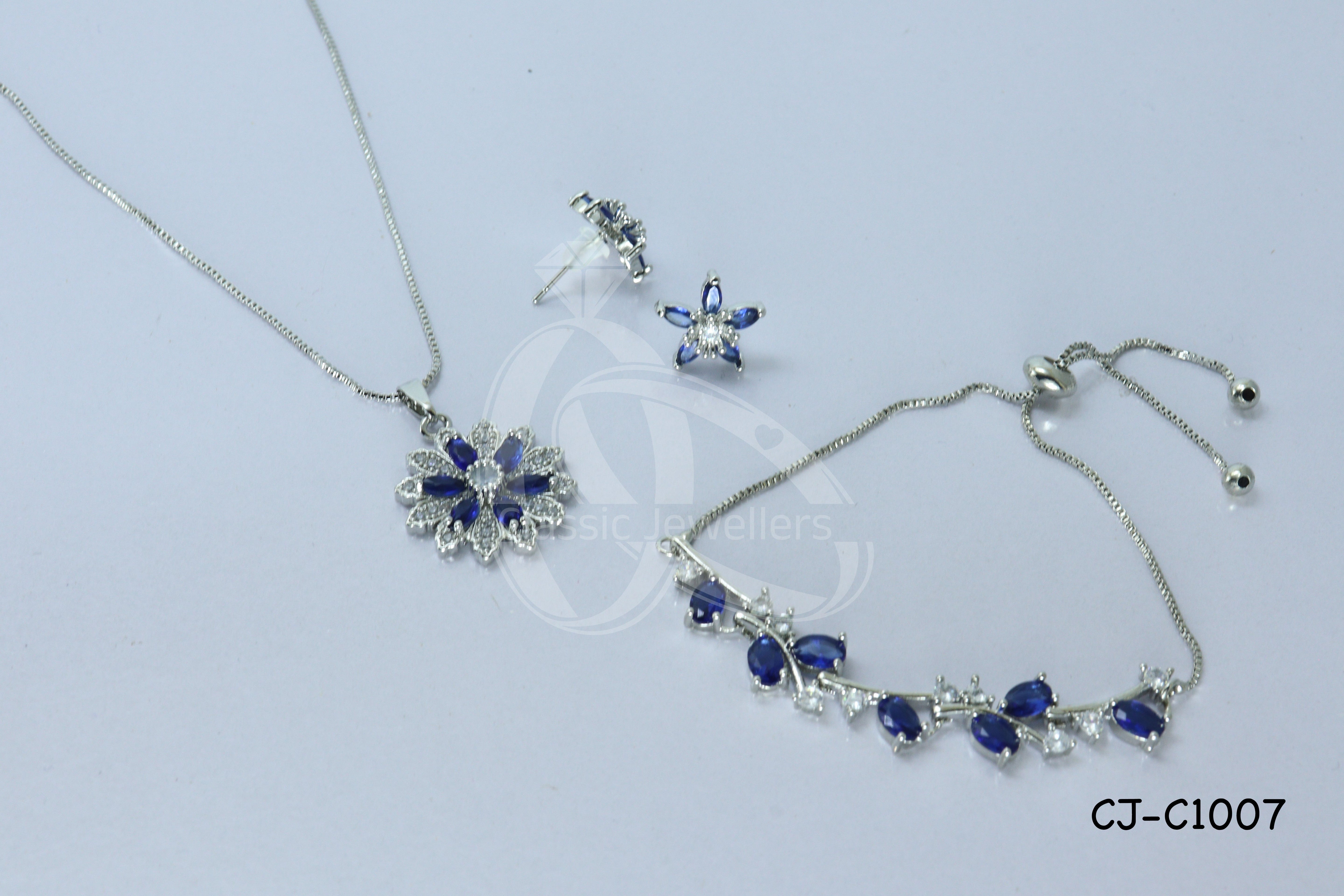 Zircon Blue Necklace Set