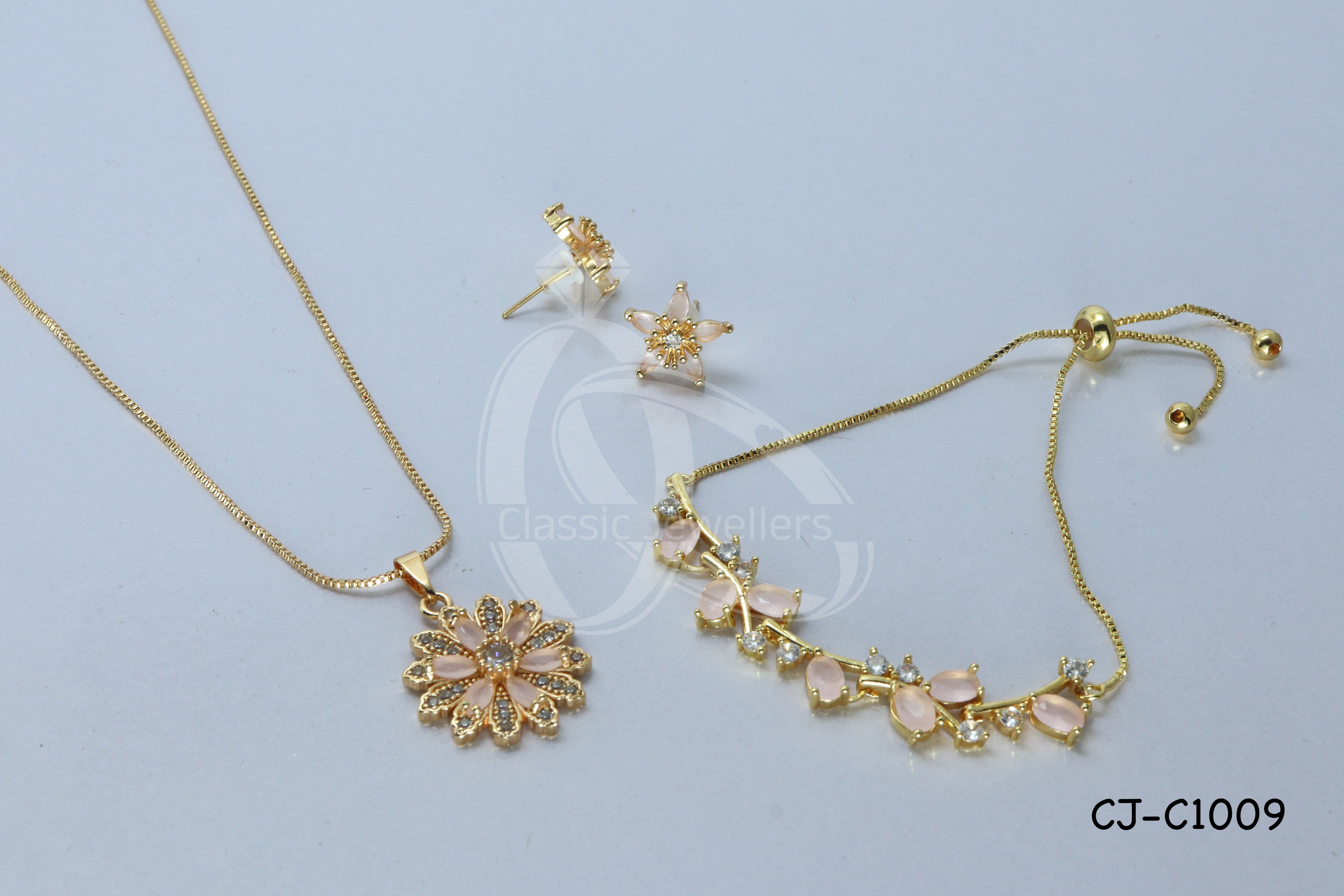 Zircon Golden Necklace Set