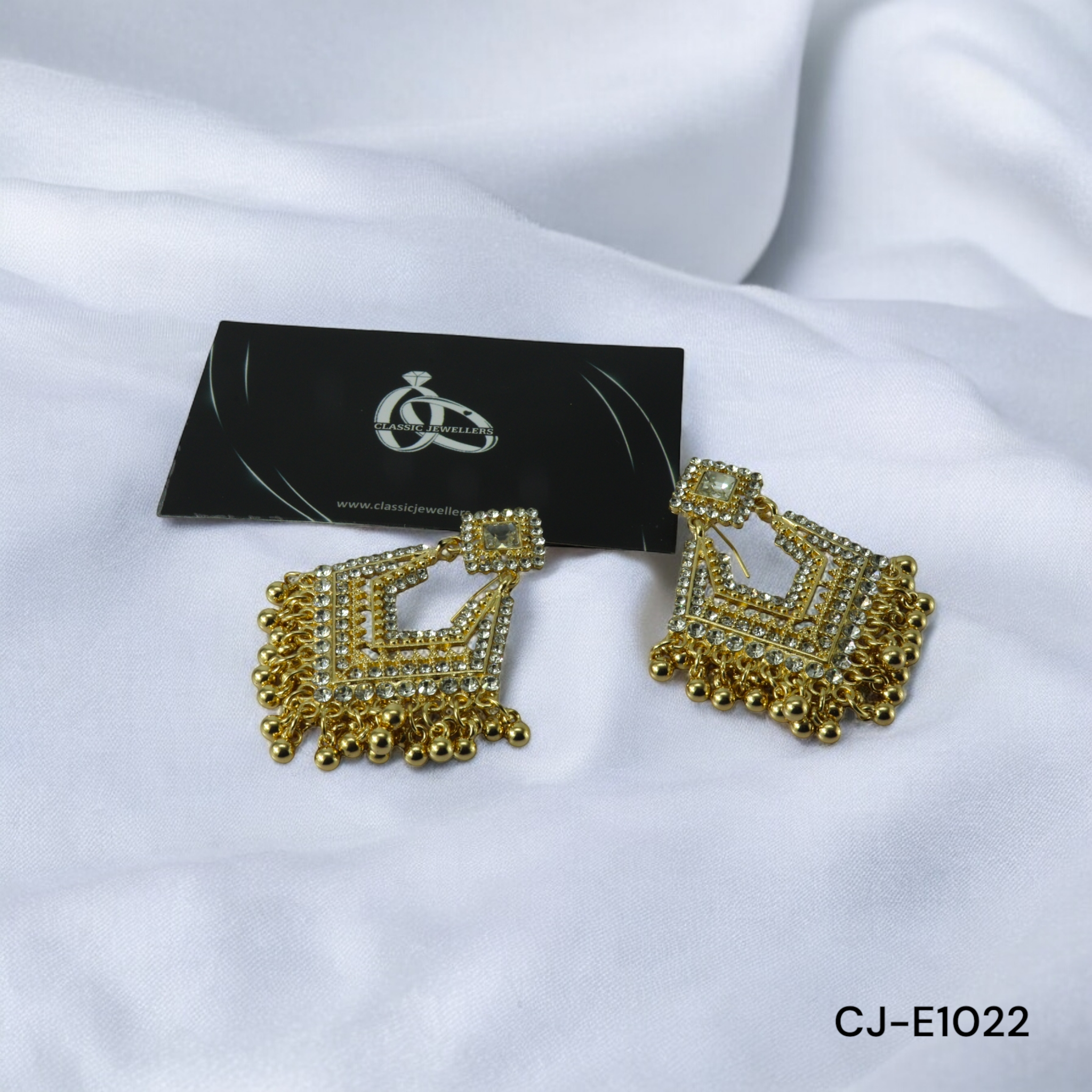 STONE EARRING CJ-E1022 (GOLDEN)