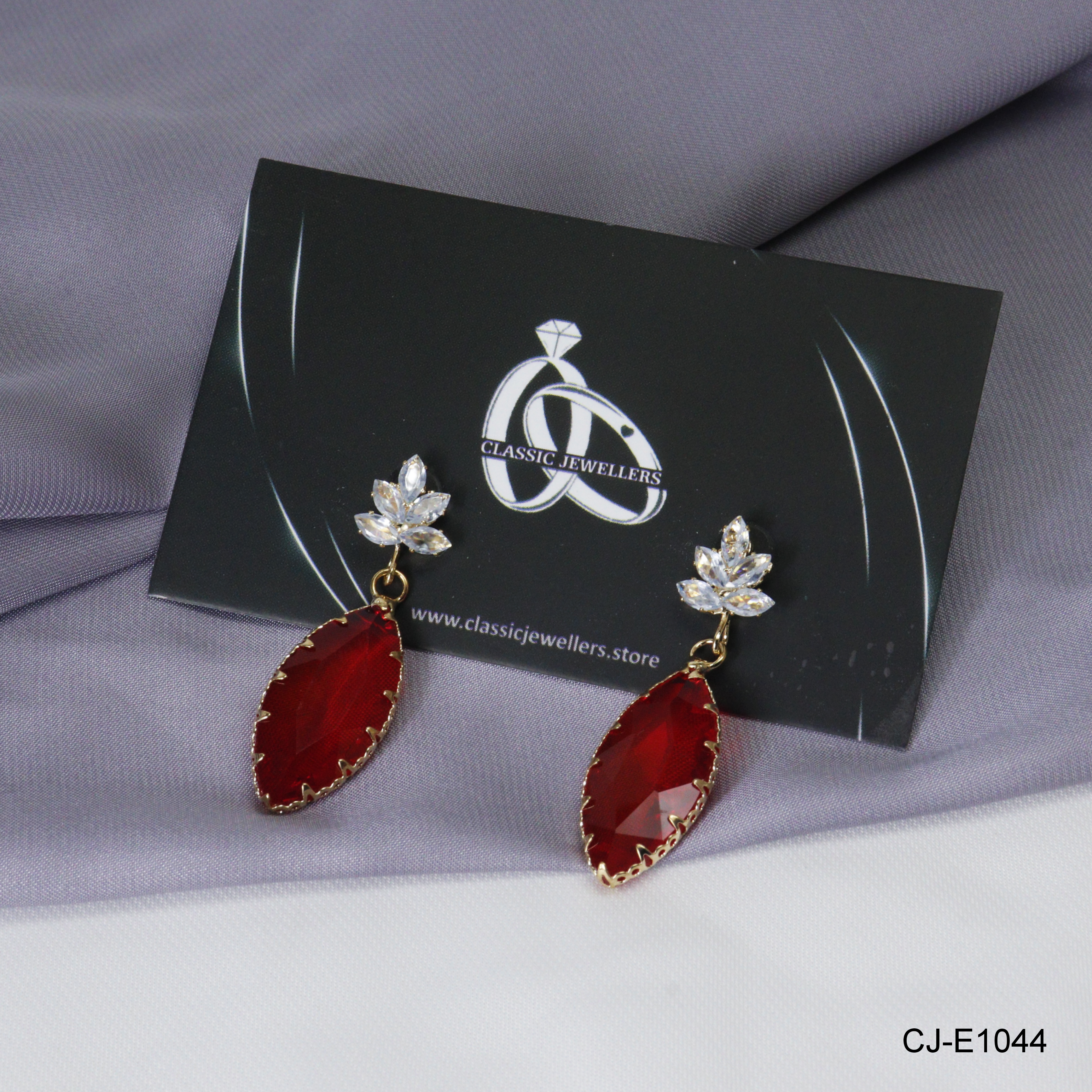 SWAROVSKI CRYSTAL EARRING CJ-E1044 (RED)