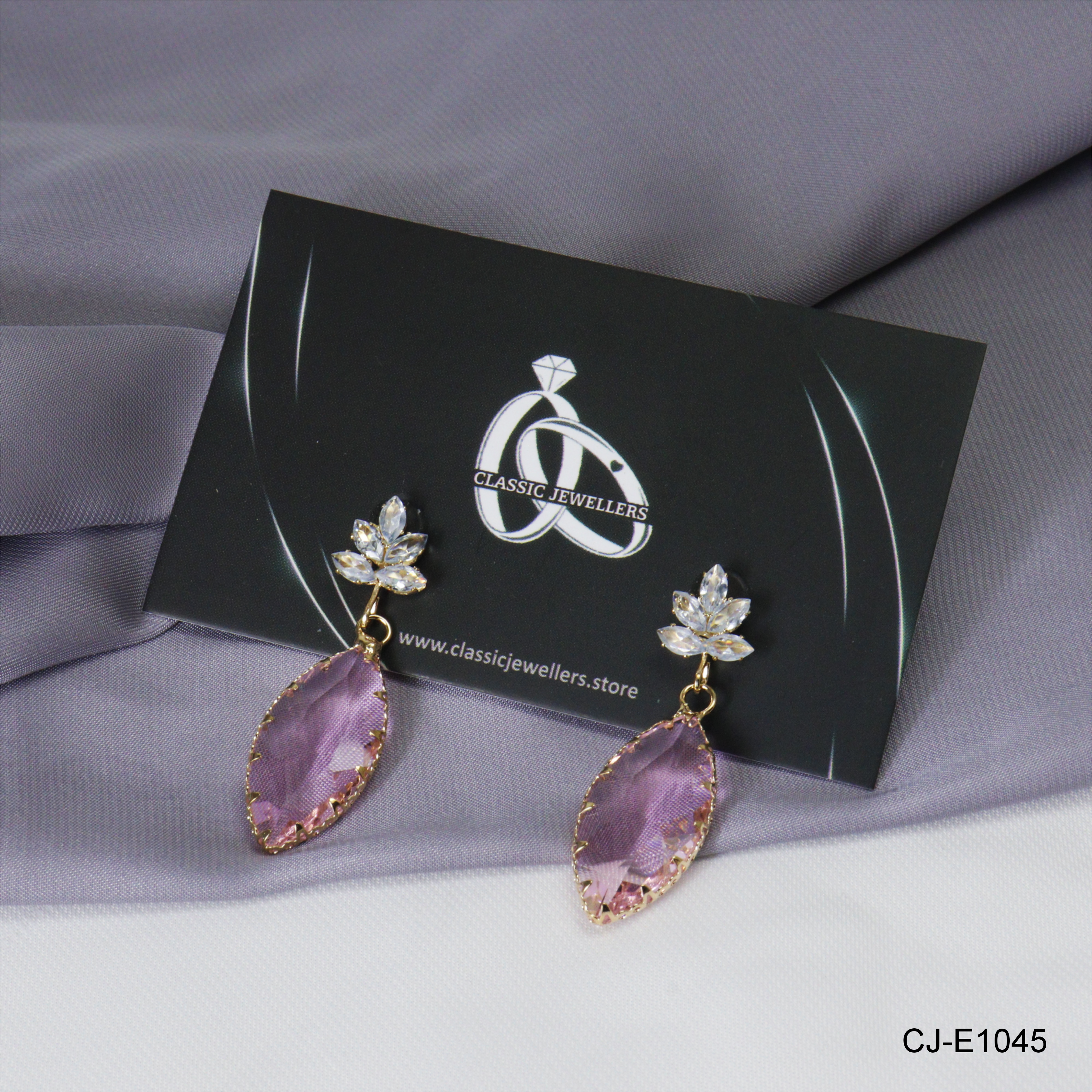 SWAROVSKI CRYSTAL EARRING CJ-E1045 (PURPLE)